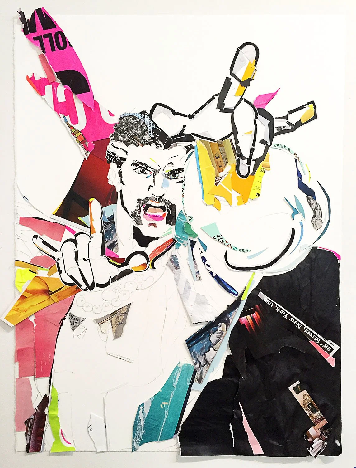    Dr. Strange    2022  collage and graphite on watercolor paper  22×30” 