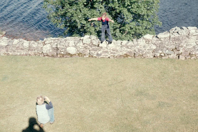 My brother photographing me. Obviously I was the Loch Ness monster. 