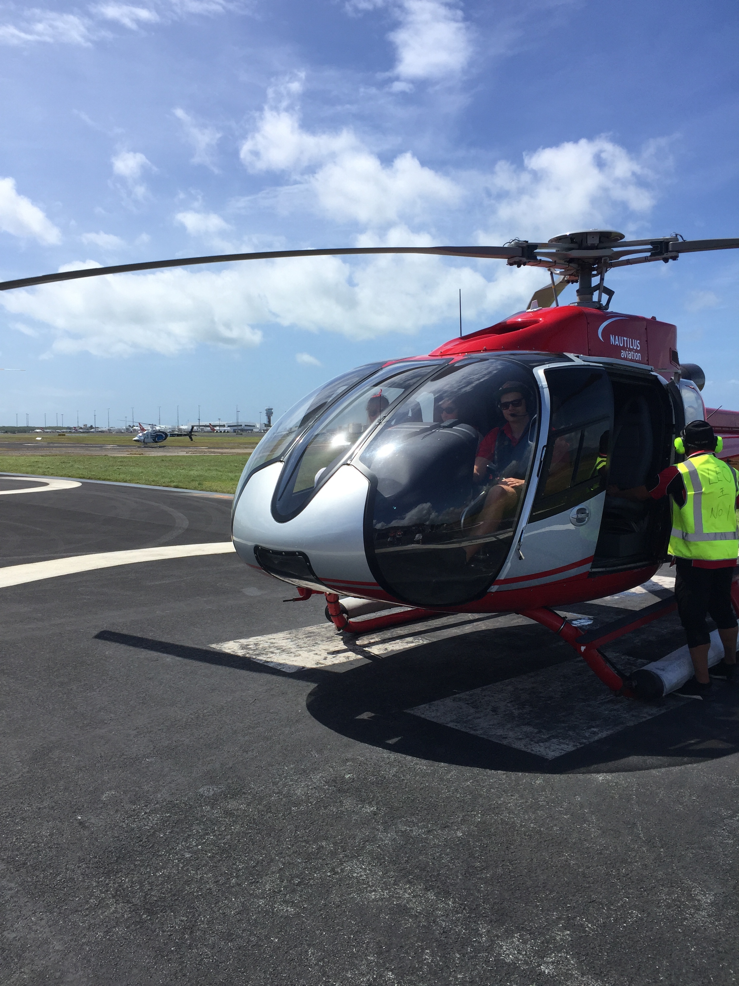 is by helicopter!