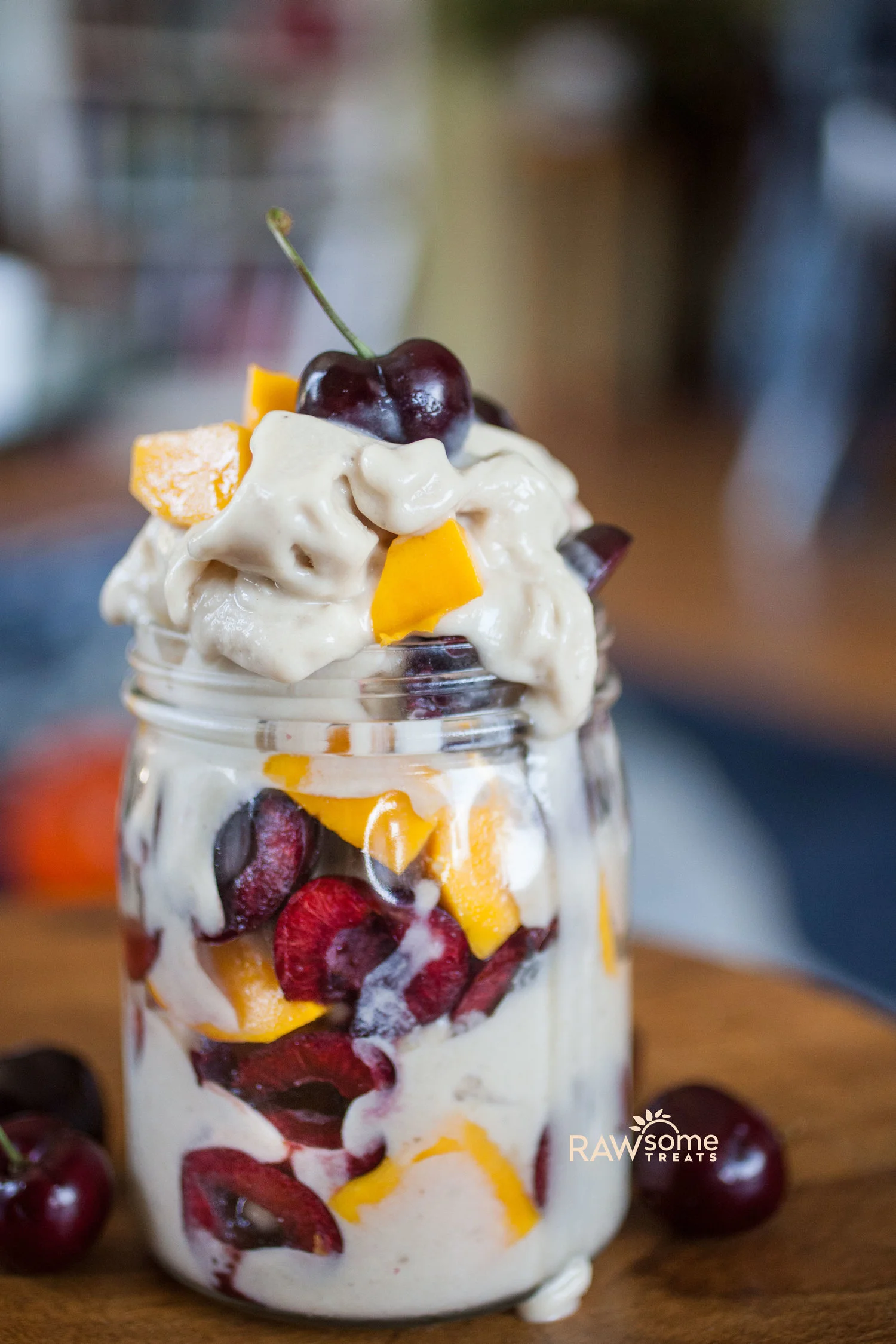 Banana Nice Cream Fresh Fruit Topping