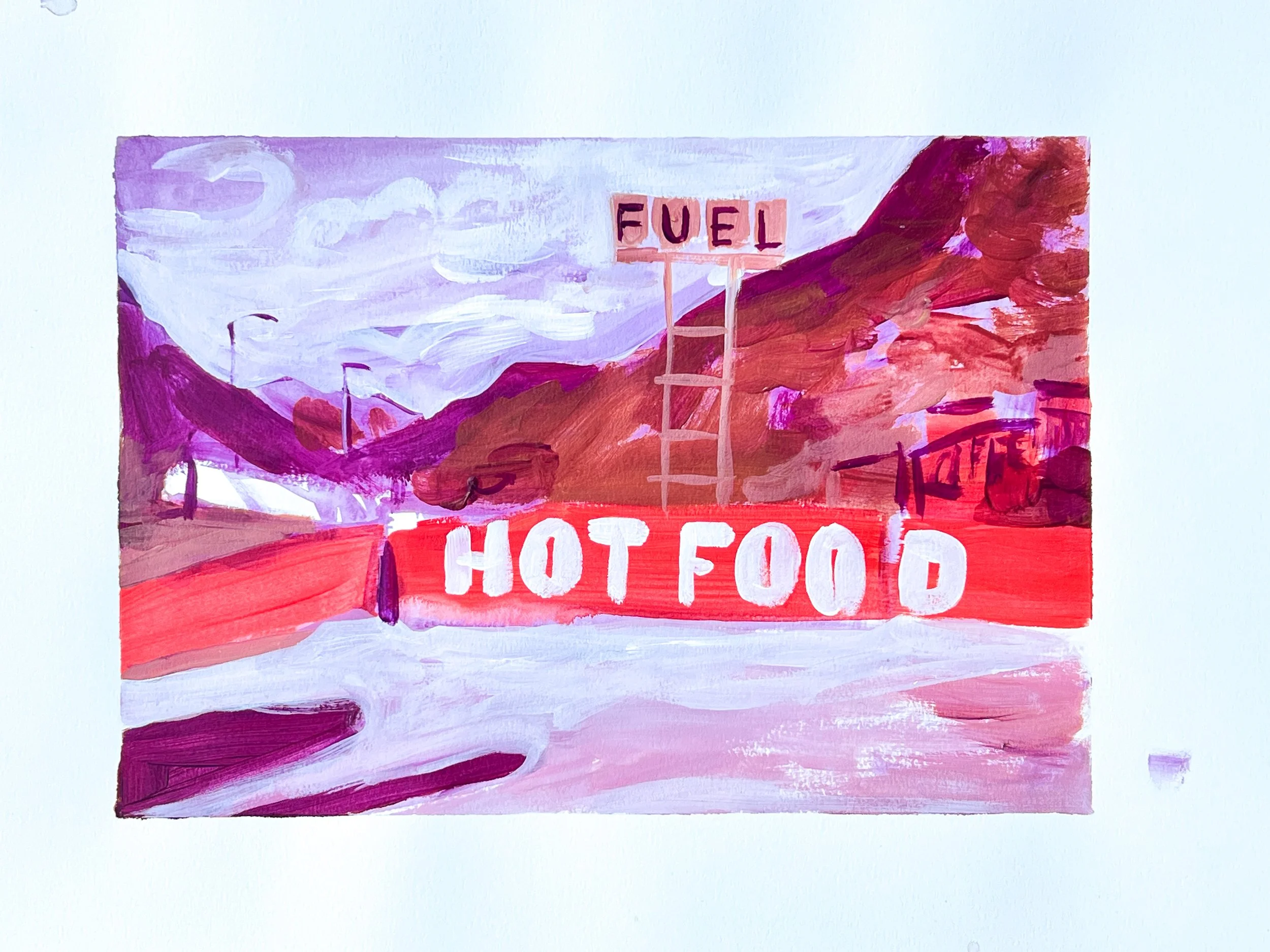 Acrylic Sketch - Hot Food 