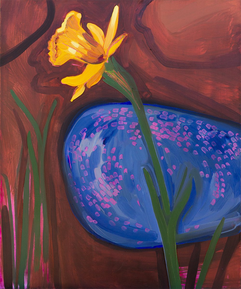 Blue Rock with Daffodil
