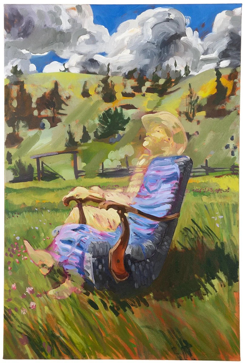 We Are Here, Watching the Clouds, 2025 - oil on canvas - 24"x36" 