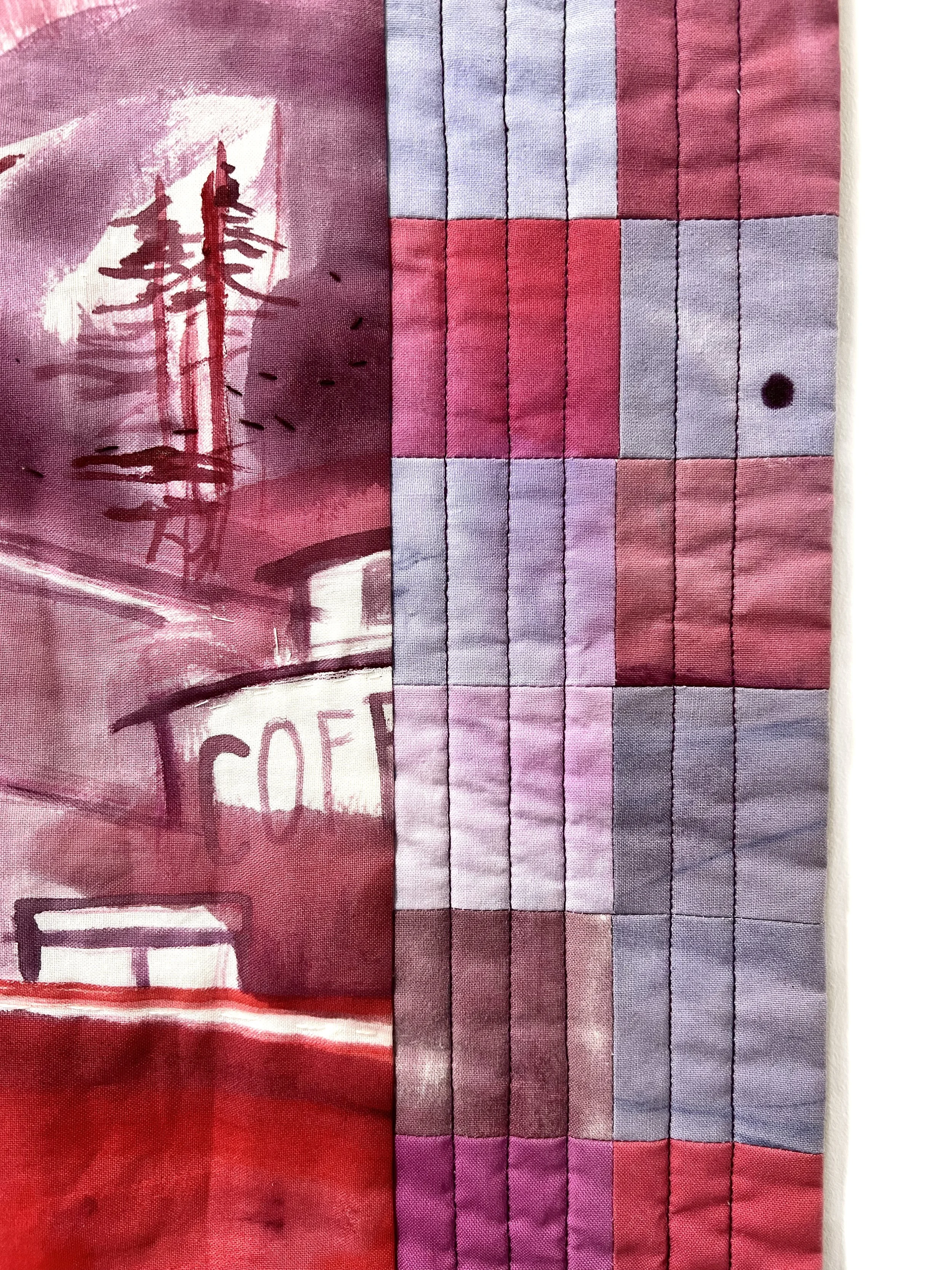 Detail of pieced and quilted edge