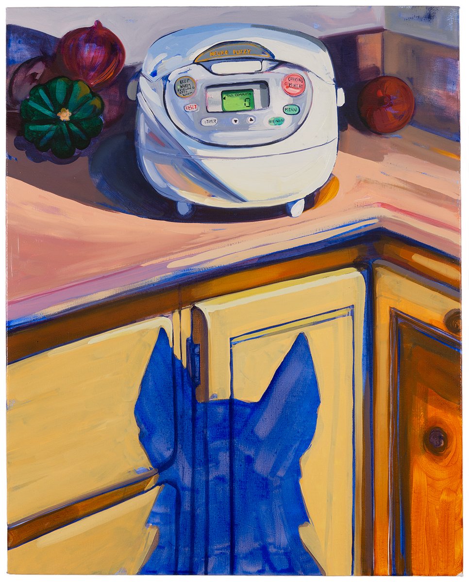 A Ghost and His Rice Cooker, 2024 - Oil on canvas - 30"x24"