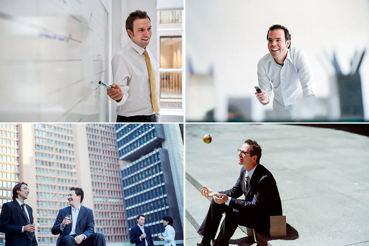 Men in suits in the corporate world