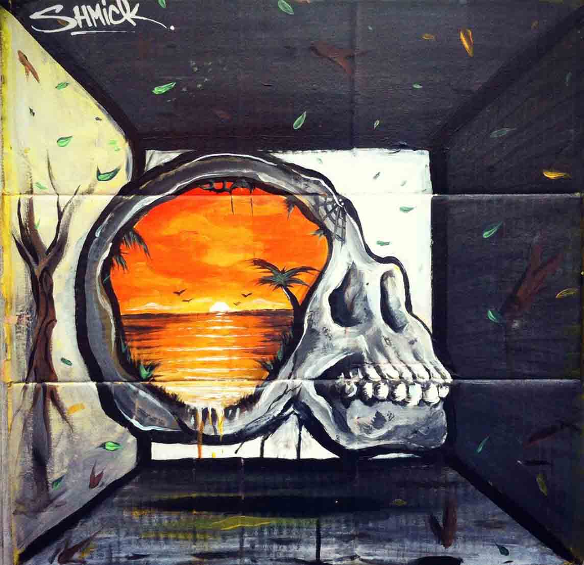 Mind elswhere - Acrylic and spraypaint on canvas