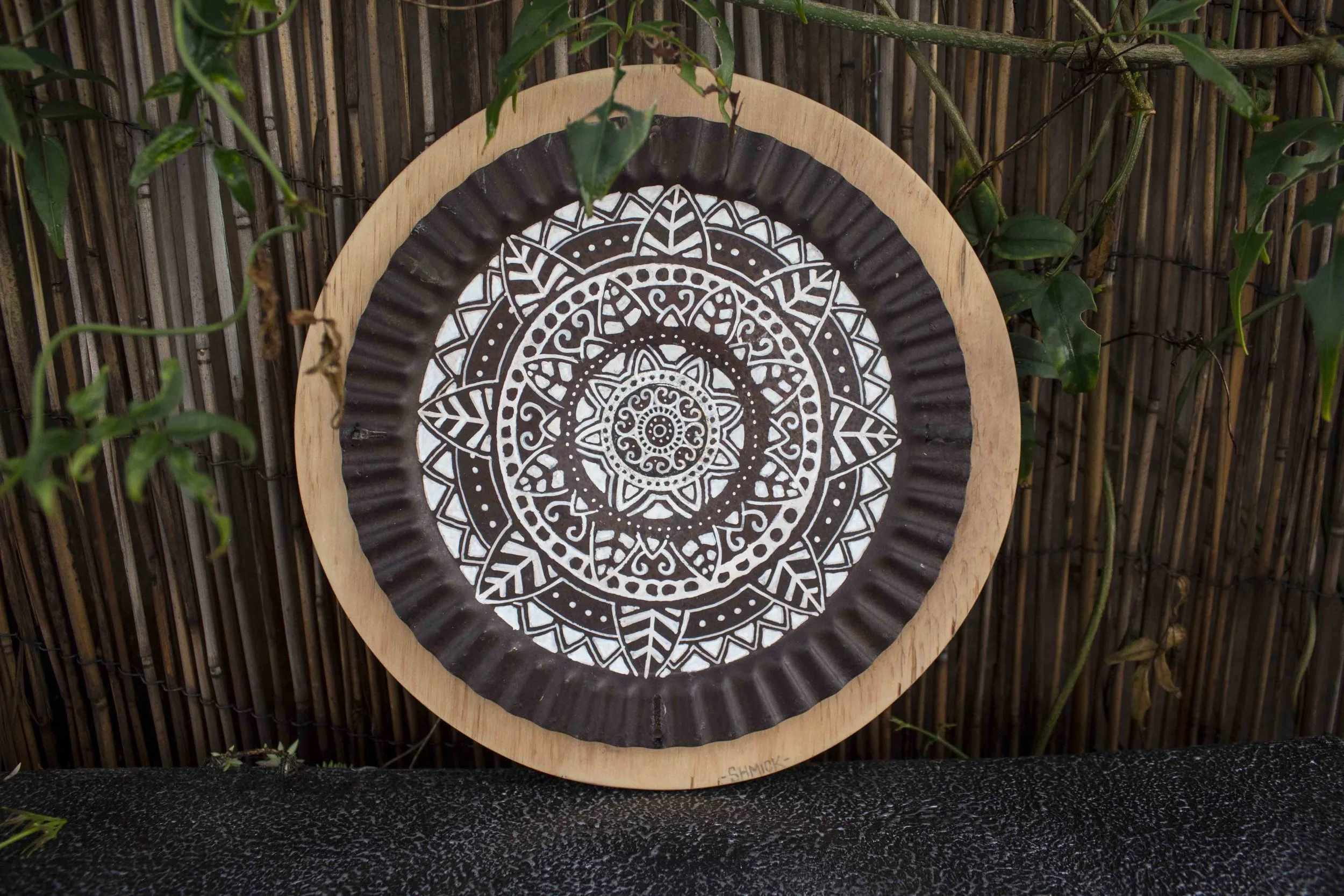 Mandala on recycled metal - 2017