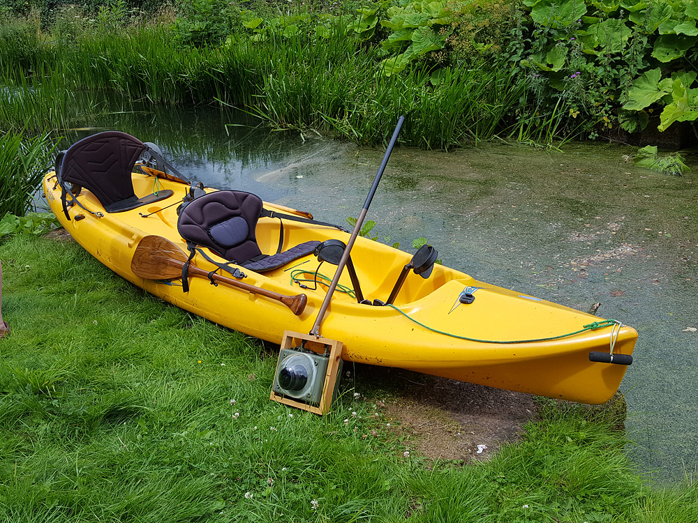 Hobie Canoe on the side of the Tiverton Canal