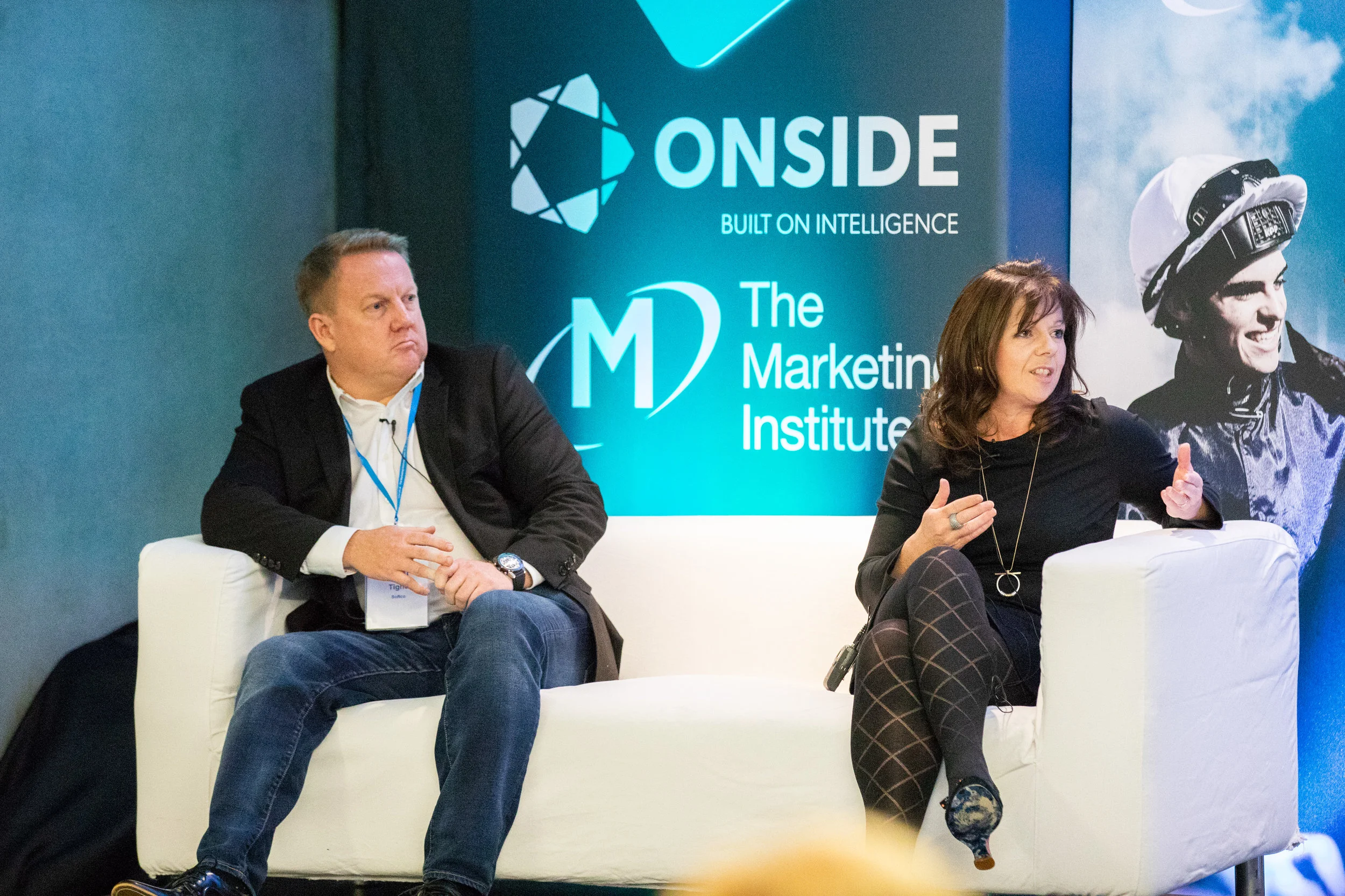  Picture shows from left Paul Tighe, VP of Corporate Marketing, SoftCo and Deirdre Ashe, Director of Customer and Marketing, Liberty Insurance at the annual "Who won the Summer of Sponsorship 2018?" marketing breakfast hosted by ONSIDE and the Irish 