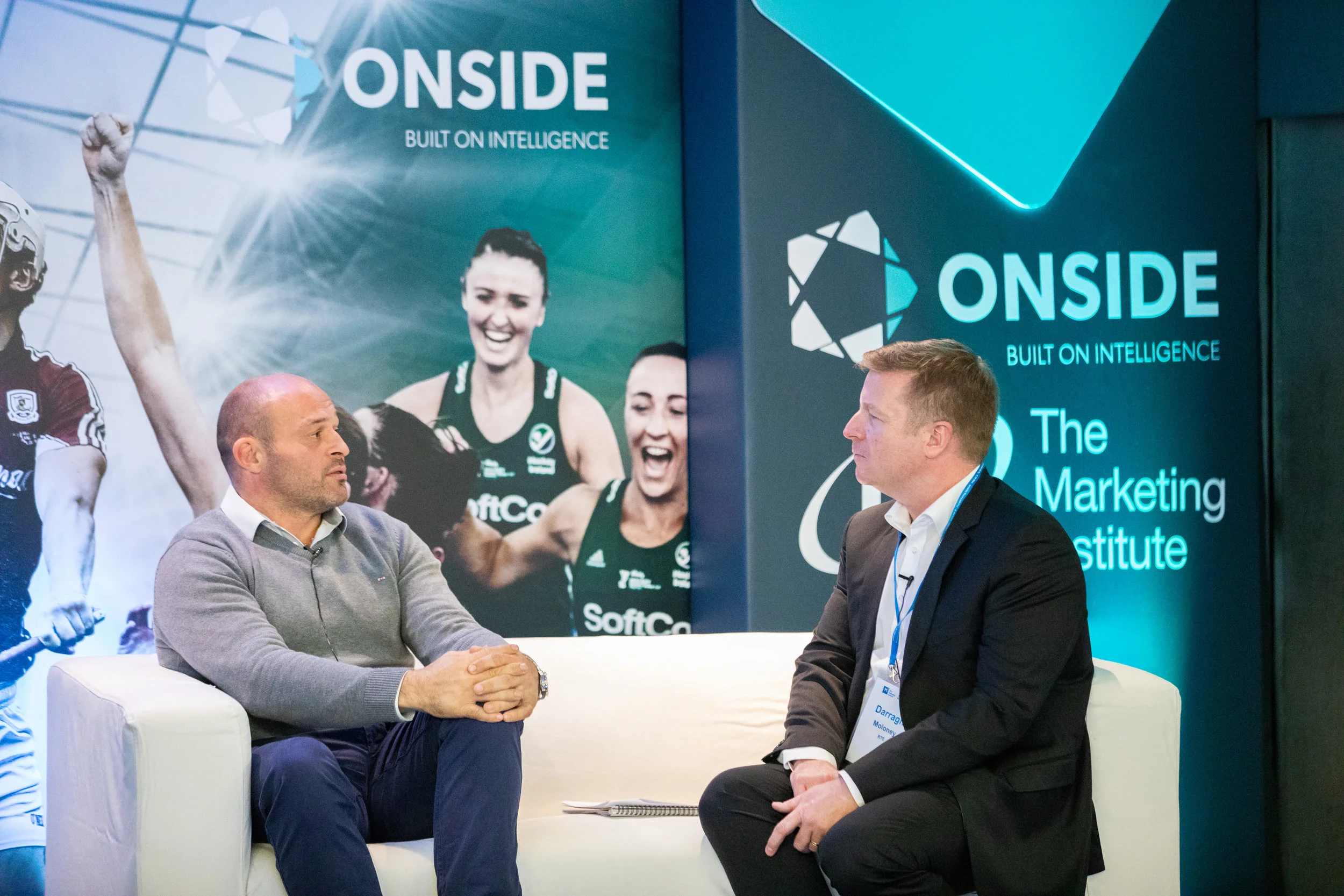  Picture shows from left Rory Best, Captain, Irish Rugby Team and Darragh Maloney, RTÉ Sport at the annual "Who won the Summer of Sponsorship 2018?" marketing breakfast hosted by ONSIDE and the Irish Marketing Institute.Pic:Naoise Culhane 