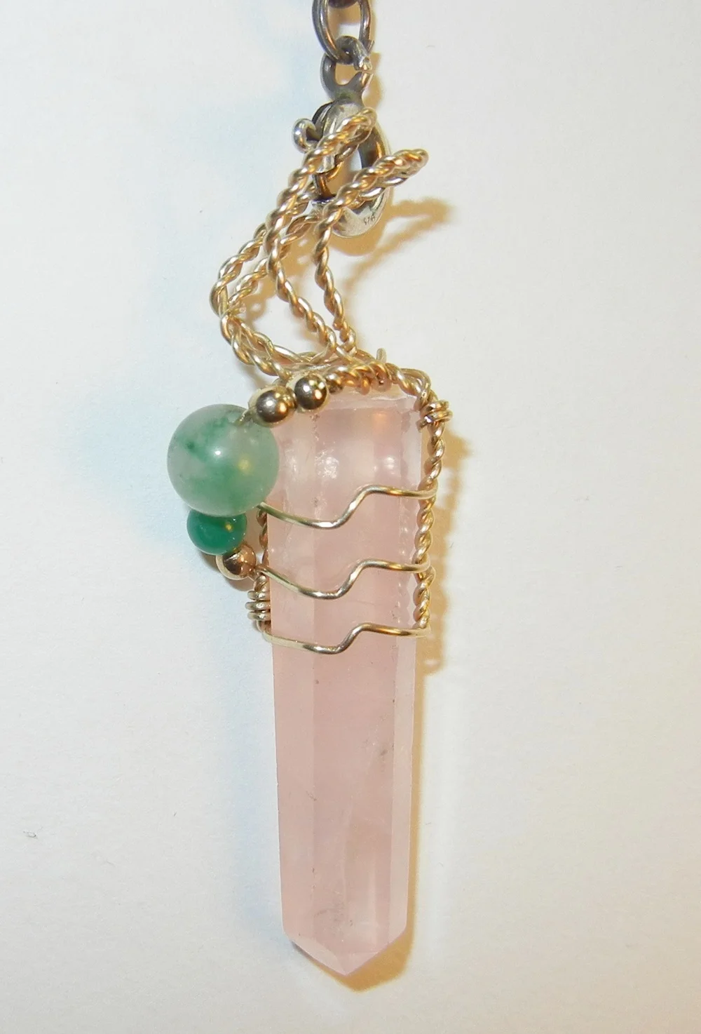 Cut/Polished Rose Quartz w/ aventurine beads