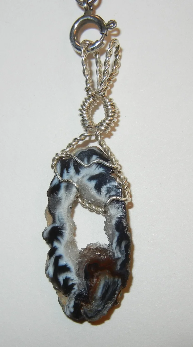 Agate Slice w/ Sterling Silver