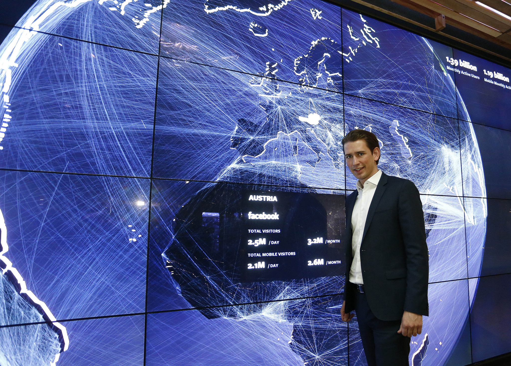 Foreign Minister Sebastian Kurz at Facebook headquarters. Photo: Dragan Tatic.
