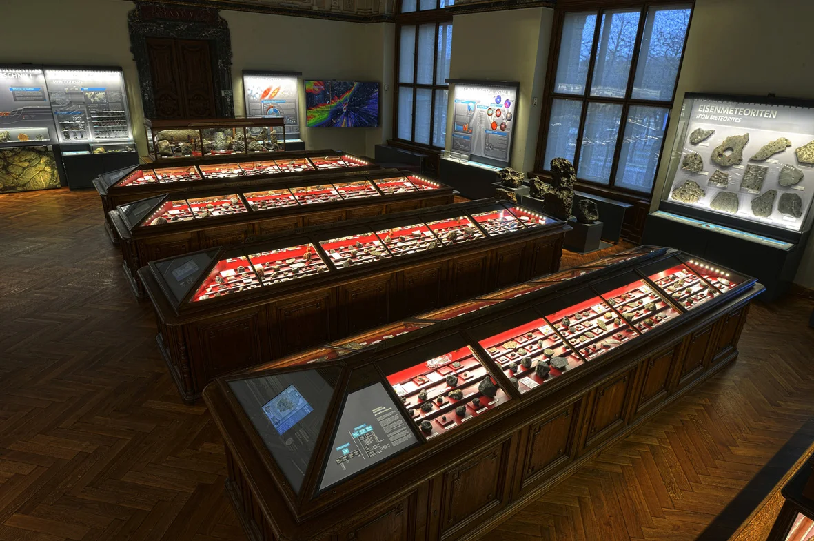 Meteorites on display at the Natural History Museum in Vienna. Photo: NHM