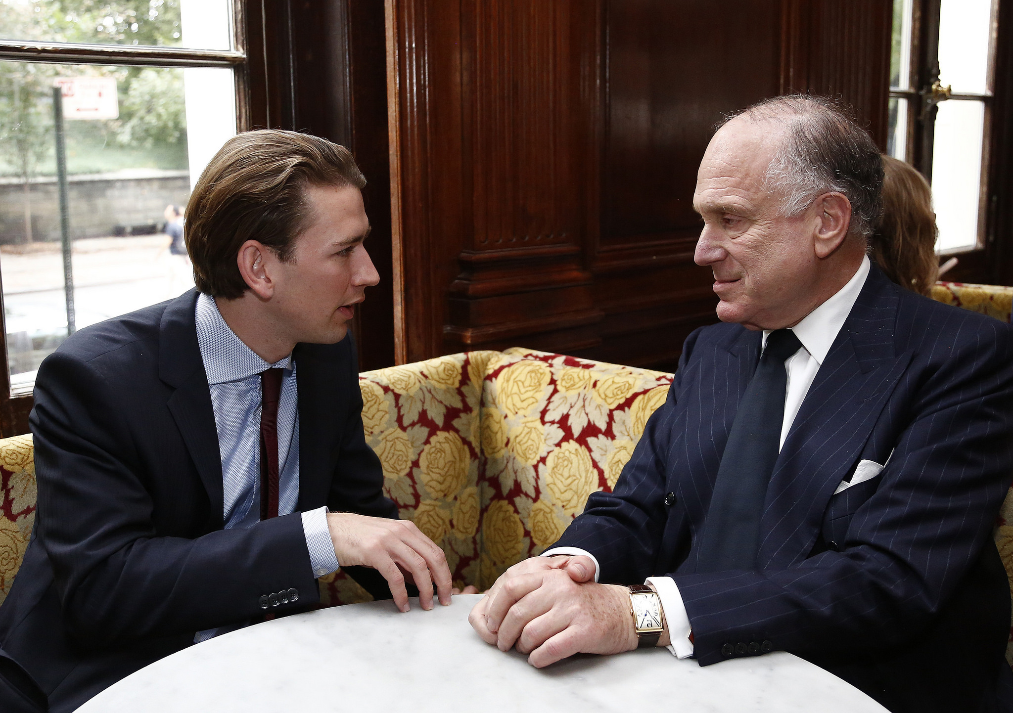 Foreign Minister Kurz with the President of the World Jewish Congress and former U.S. Ambassador to Austria, Ronald Lauder
