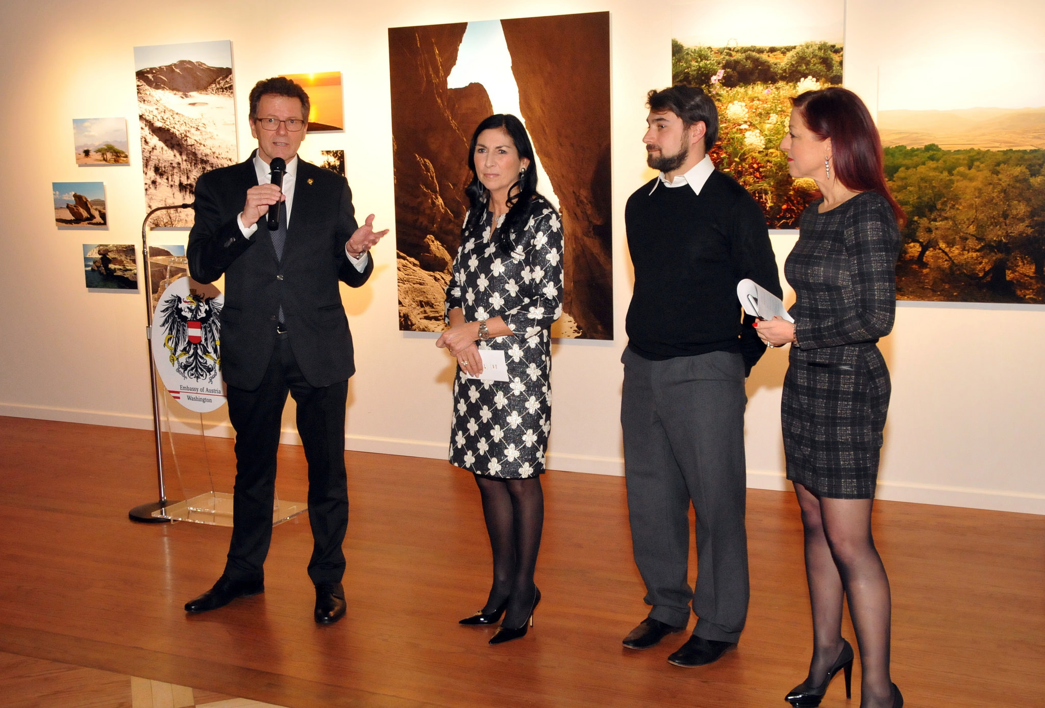 Ambassador-Apointed Wolfgang Waldner, Danielle Spera, Andrew Mezvinsky, and Hannah Lessing.