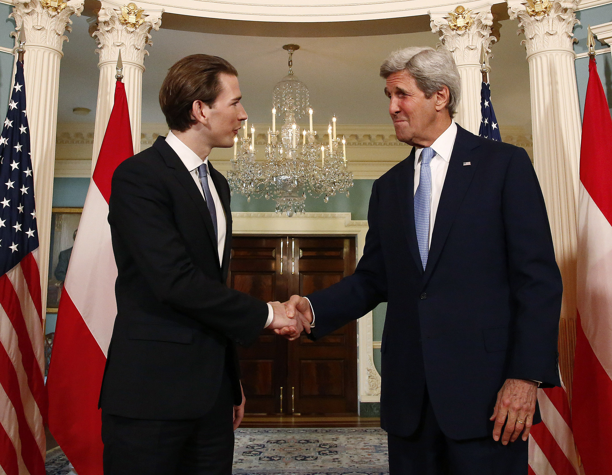 FM Kurz & Secretary Kerry. Photo: Dragan Tatic