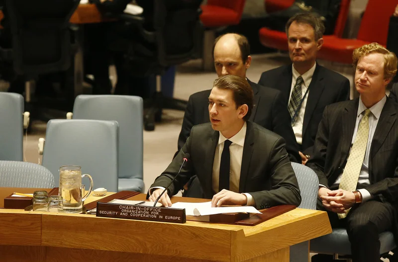 Foreign Minister Sebastian Kurz at the UN Security Council in New York, February 22,&nbsp;2017. Photo: Dragan Tatic