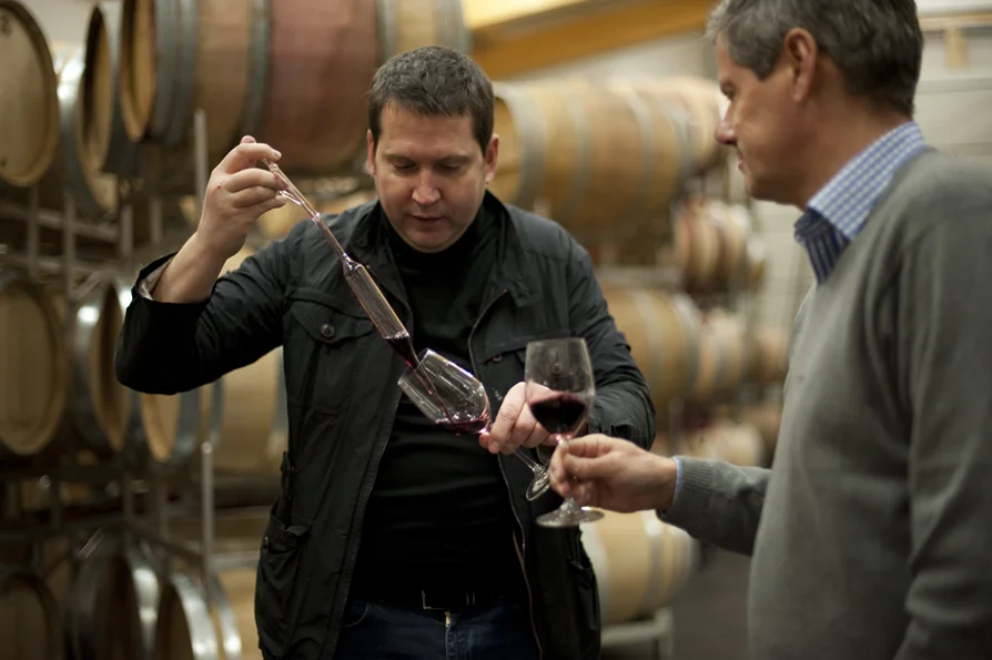 Anton Bauer, left, winemaker and partner in Wittauer's import company, KWSELECTION