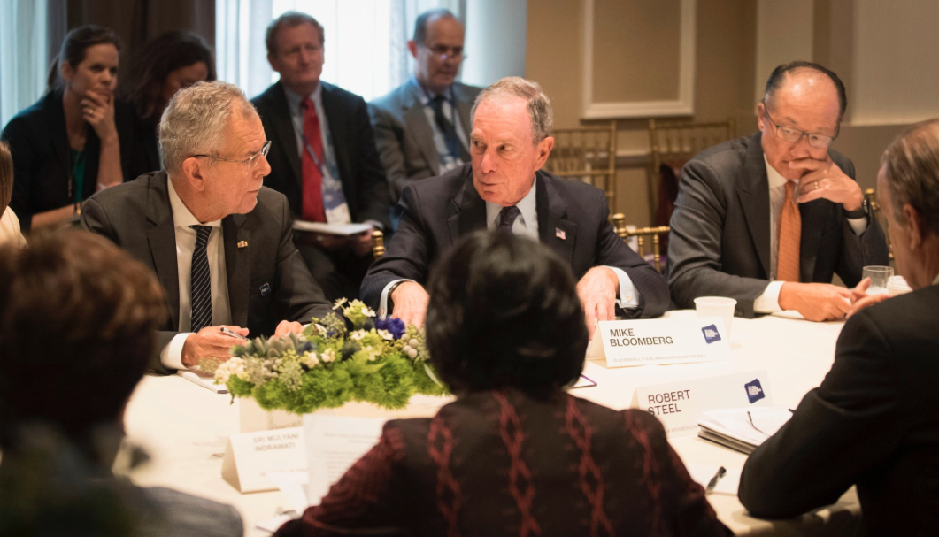  President Van der Bellen attends the “Business and Climate Leaders Roundtable” at the Bloomberg Global Business Forum 