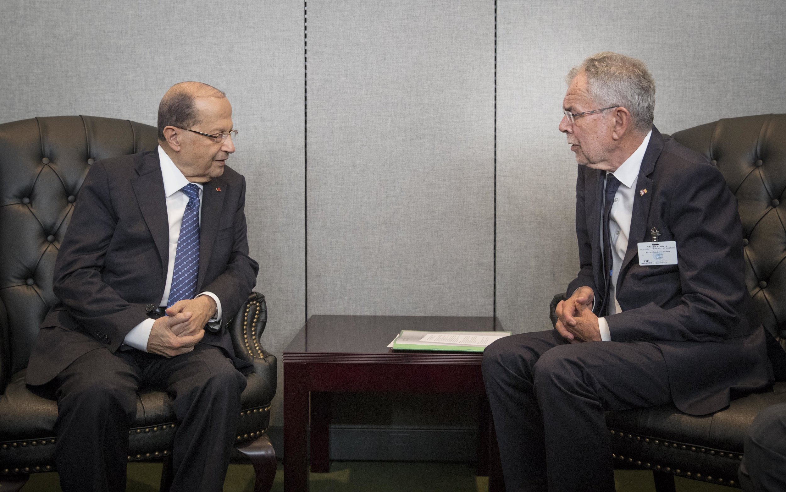  President Alexander Van der Bellen meets with Lebanese President Michel Aoun,&nbsp;Photo:&nbsp;Peter Lechner/HBF 