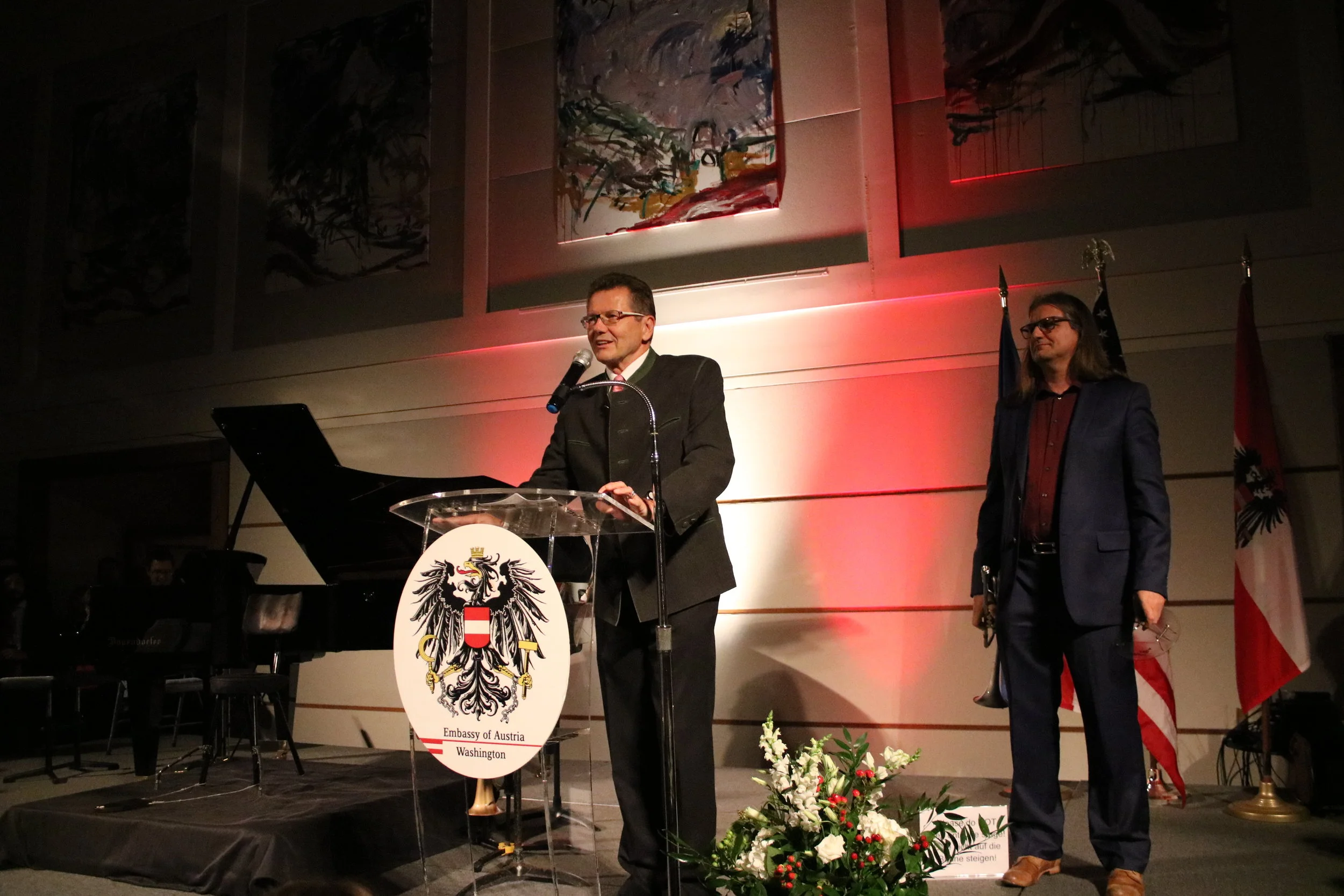  Ambassador Wolfgang Waldner welcomes the guests at the Austrian National Day Reception on October 25, 2017 