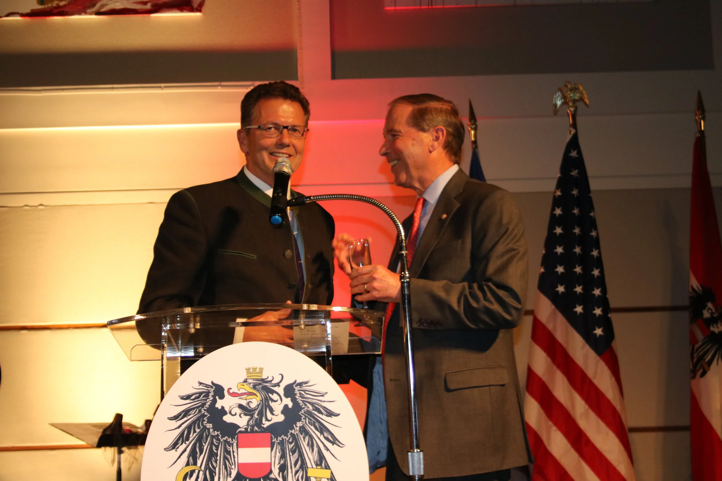  Ambassador Wolfgang Waldner with guest of honor, U.S. Senator Tom Udall 