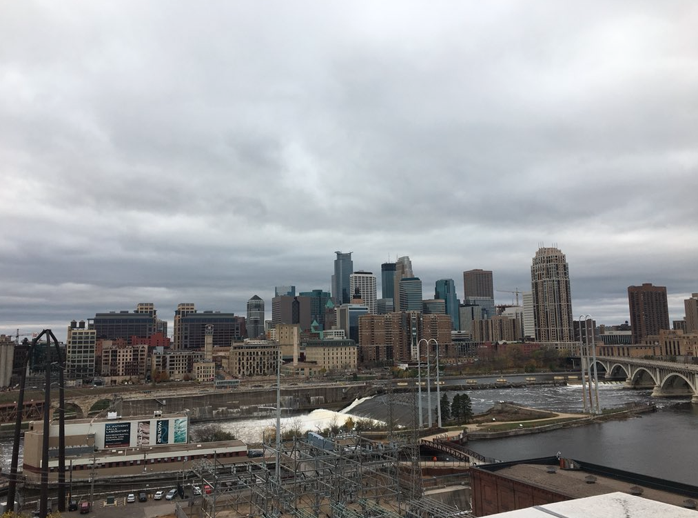 View from the rooftop of the A-Mill Artist Lofts Building in Minneapolis, MN