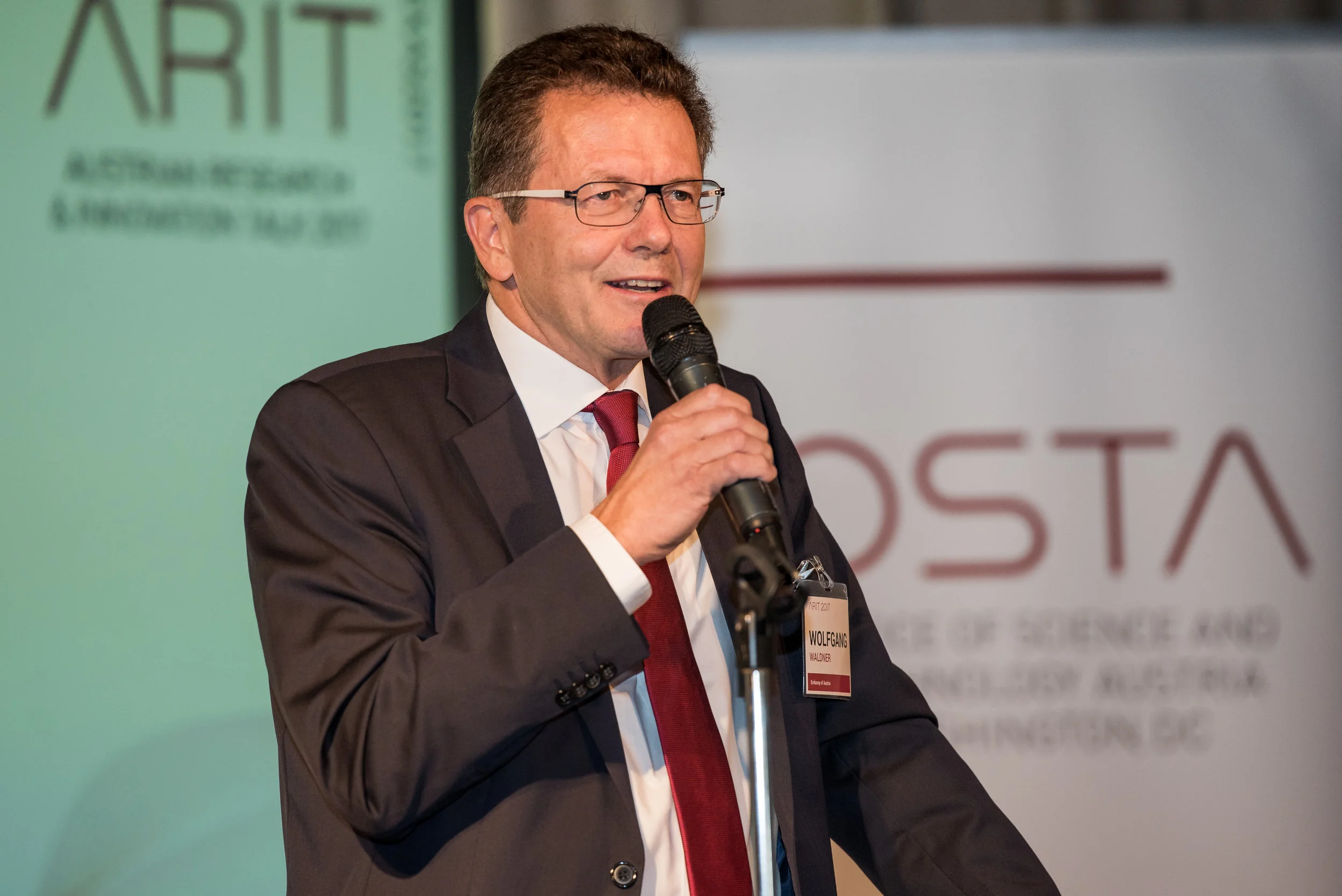 Ambassador Wolfgang Waldner giving the opening remarks of ARIT 2017