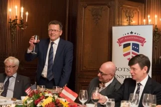 Professor Günter Bischof (University of New Orleans), Ambassador Wolfgang Waldner, Professor Botstein, Terence Klein (Administrator, Botstiber Foundation)