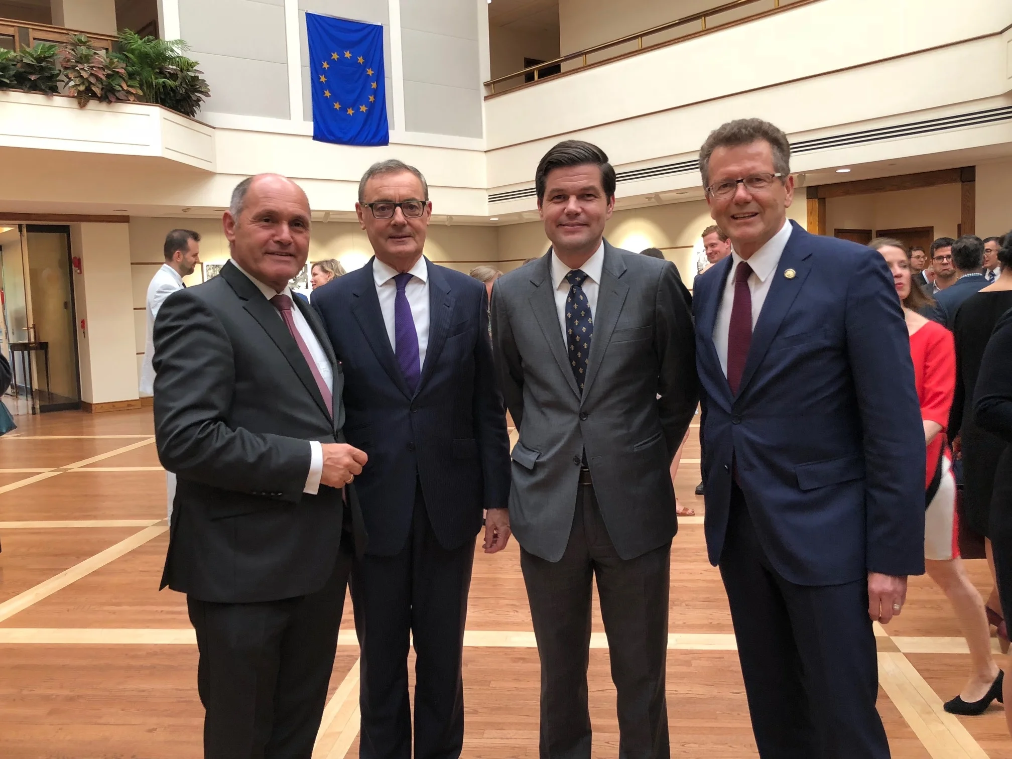 from left: Wolfgang Sobotka (First President of the Austrian National Council), Ambassador David O'Sullivan (Delegation of the European Union to the U.S.), A. Wess Mitchell (U.S. Assistant Secretary of State), Ambassador Wolfgang Waldner
