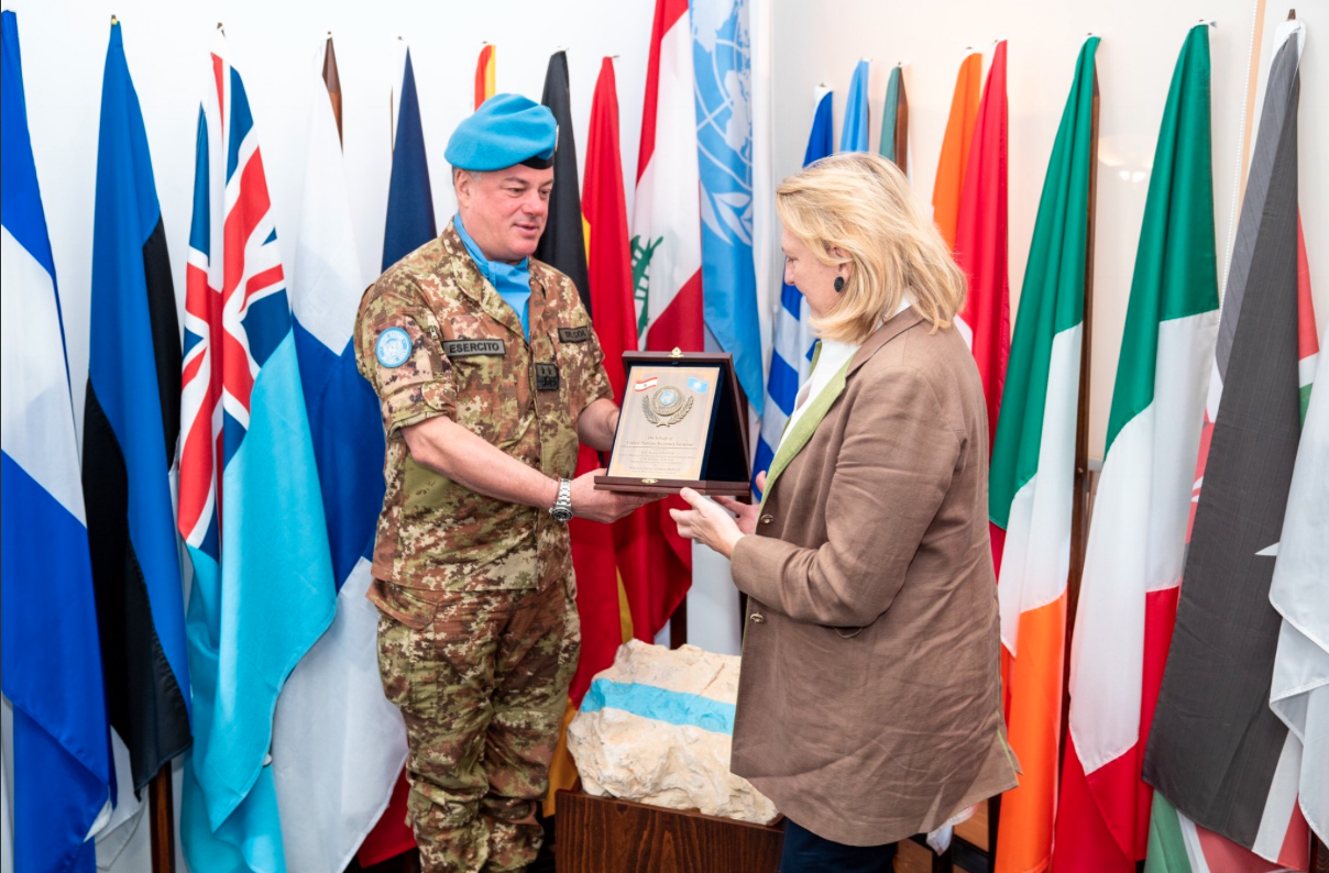 UNIFIL Chief Stefano Del Co extends the mission’s appreciation for the support of the Austrian government to Foreign Minister Karin Kneissl