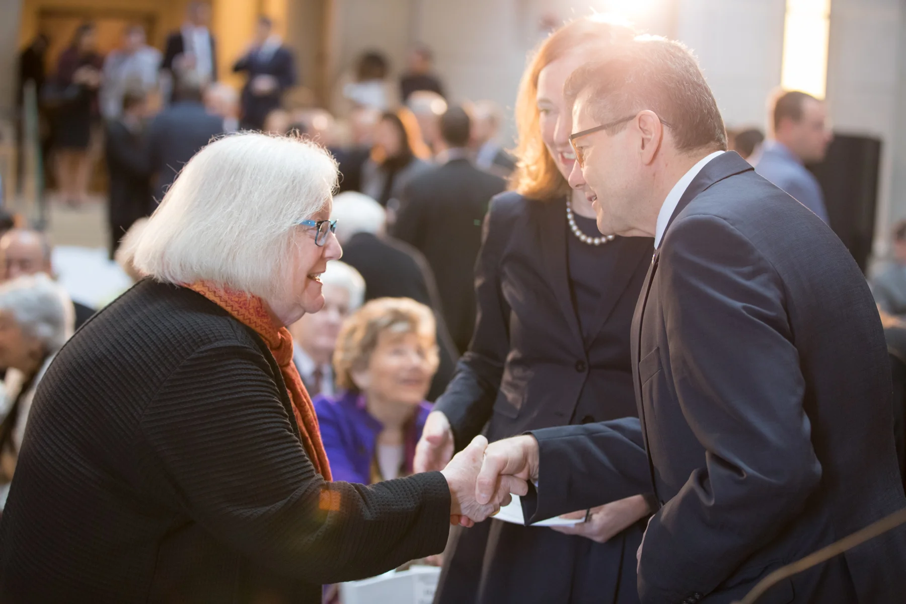 Ambassador Wolfgang Waldner, keynote speakers German Ambassador Emily Haber and Louise Lawrence-Israels (left), Holocaust survivor and Museum volunteer. Photo: United States Holocaust Memorial Museum