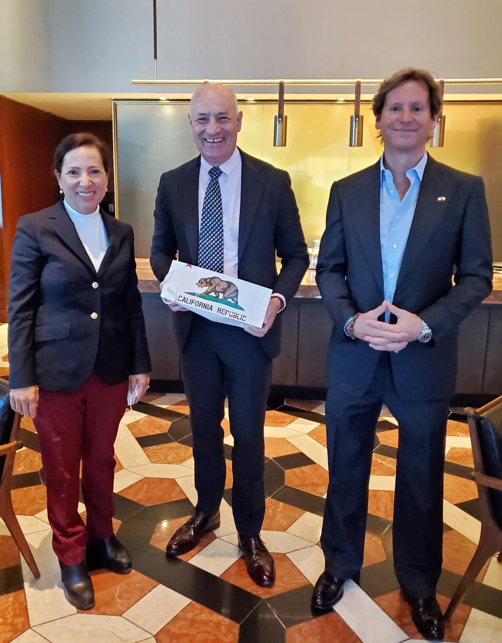 California Lieutenant Governor Eleni Kounalakis, Ambassador Martin Weiss, former U.S. Ambassador to Austria Trevor Traina