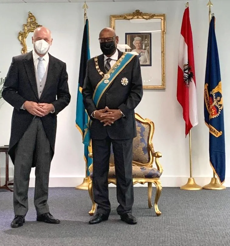 New “Ambassador of Austria to The Bahamas” Martin Weiss with Governor-General H.E. Sir Cornelius A. Smith