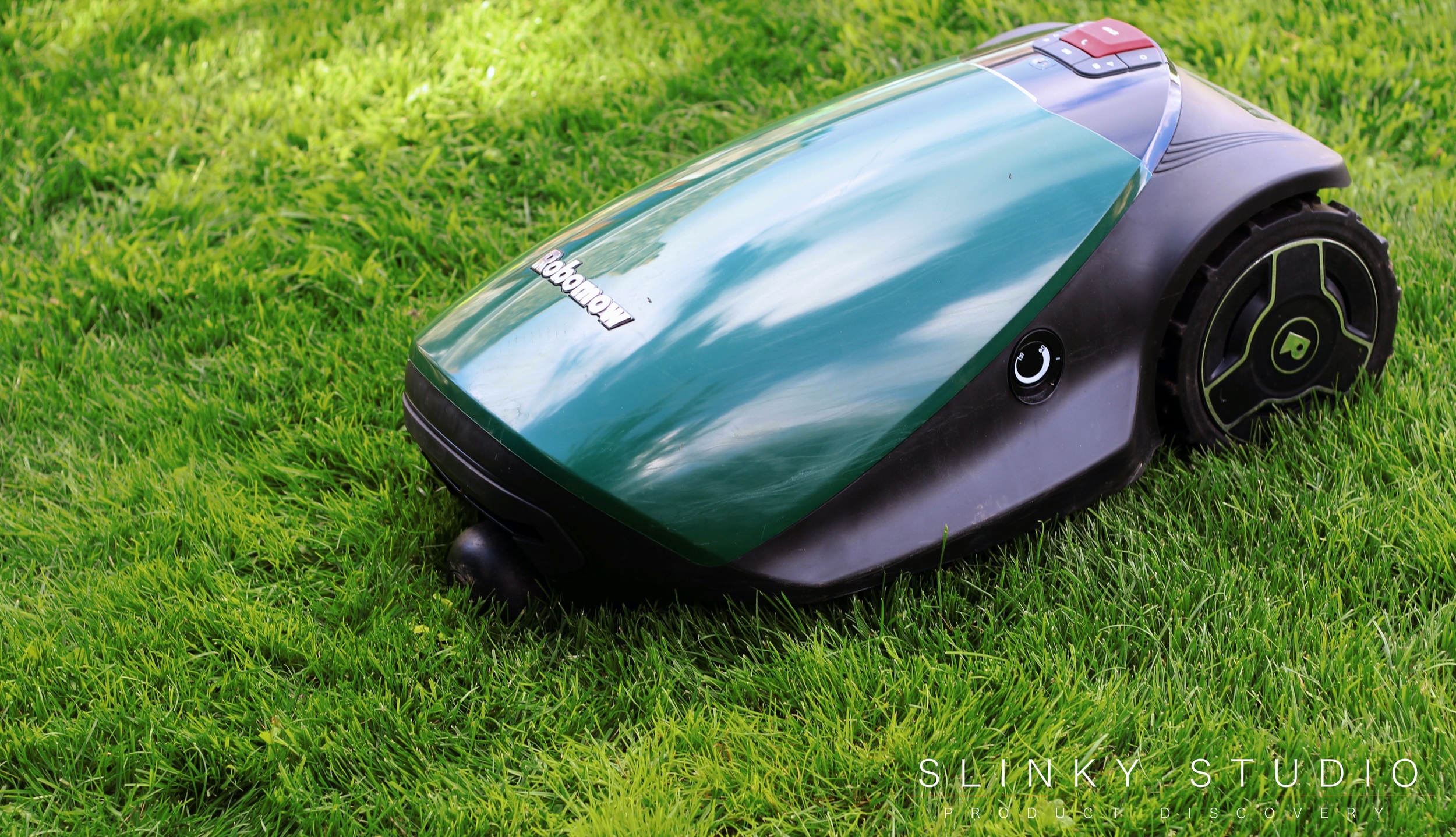 Robomow RC304 Robot Lawnmower Mowing Lawn Above View.jpg