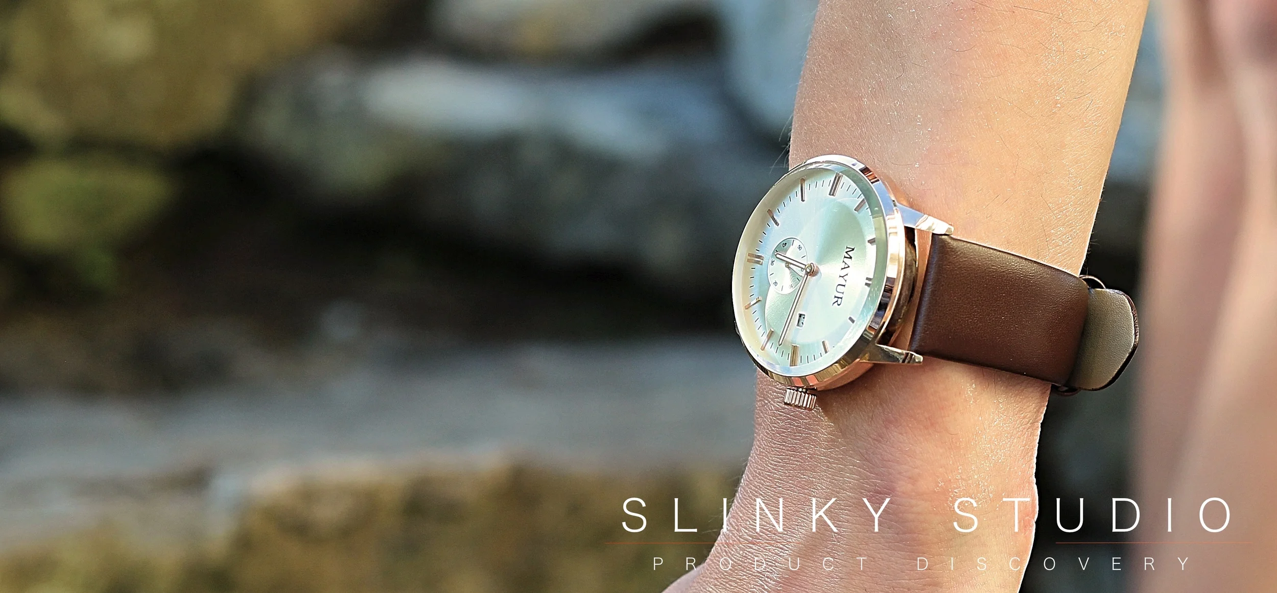 Mayur London Regal Watch Rose Gold Wearing.jpg