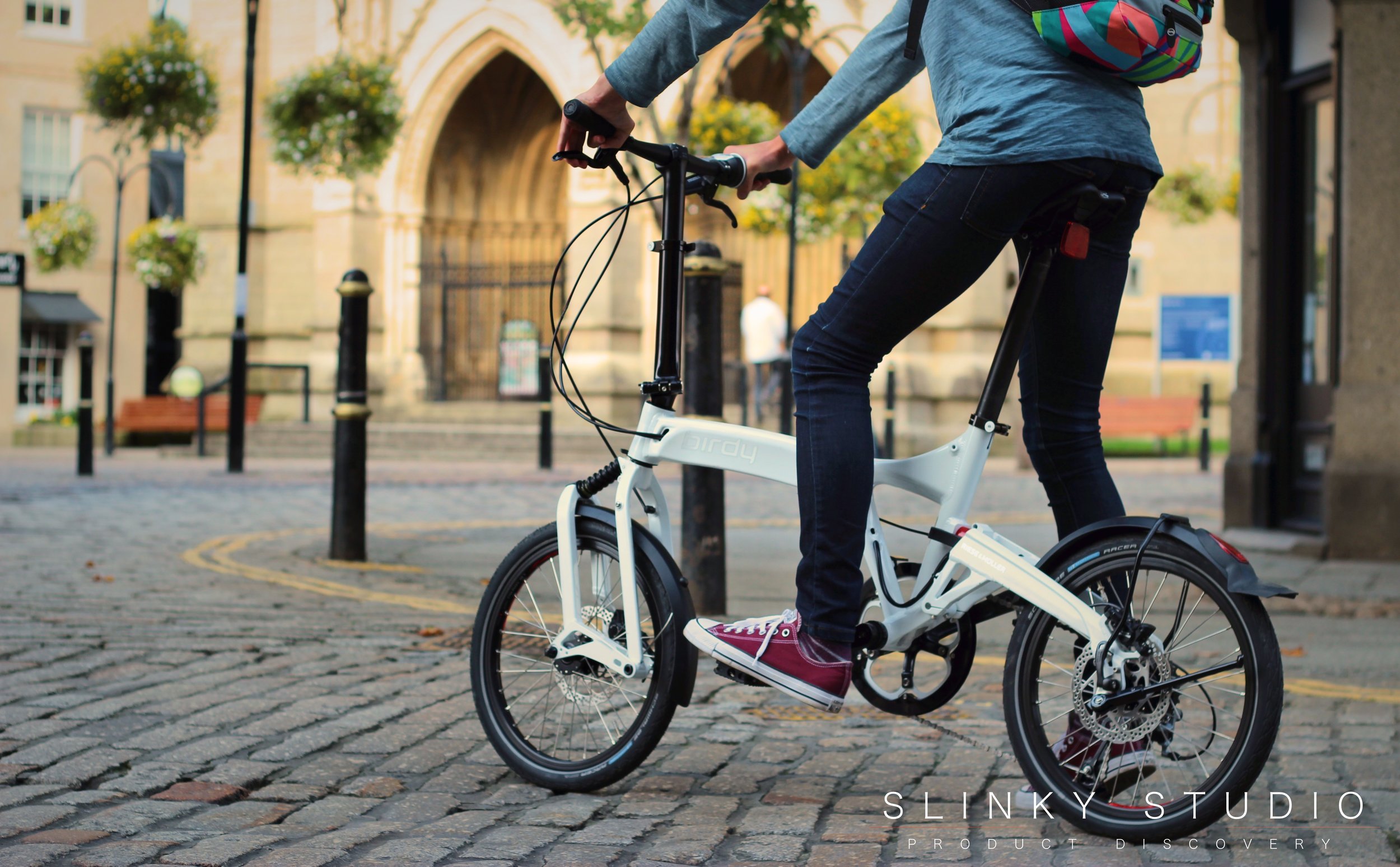 Birdy Speed Folding Bike Riding in front of Cathedral.jpg