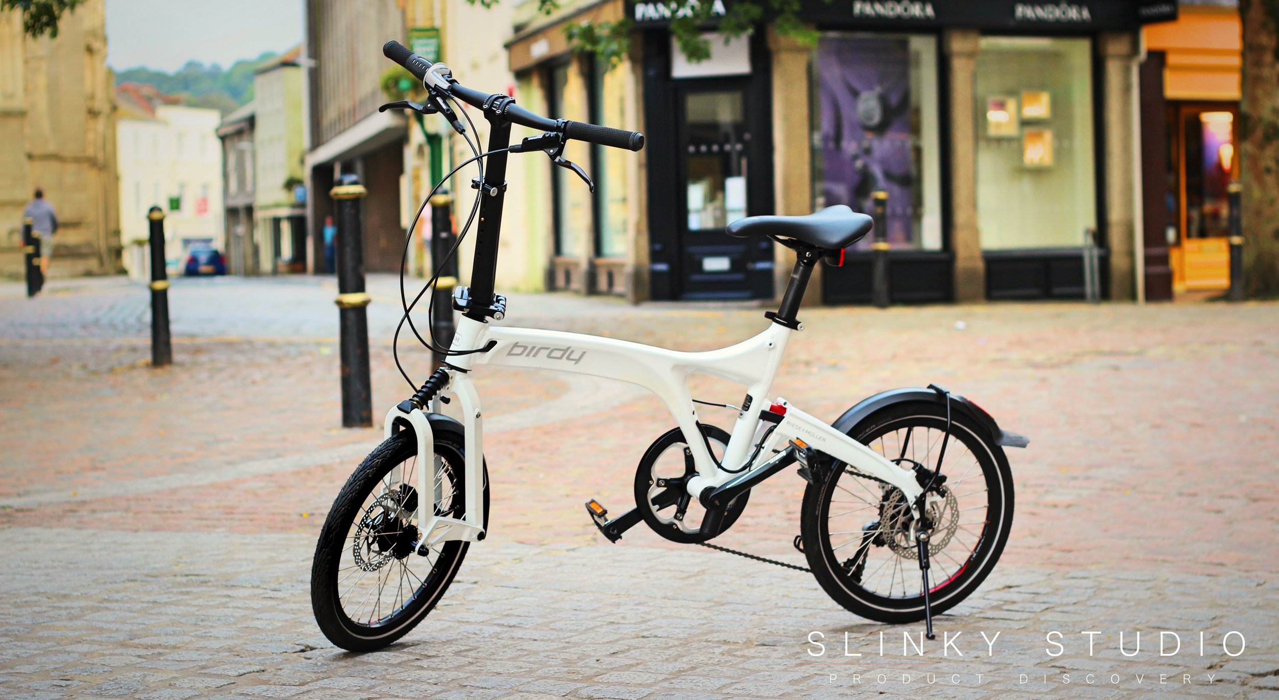 Birdy Speed Folding Bike Standing in middle of city.jpg