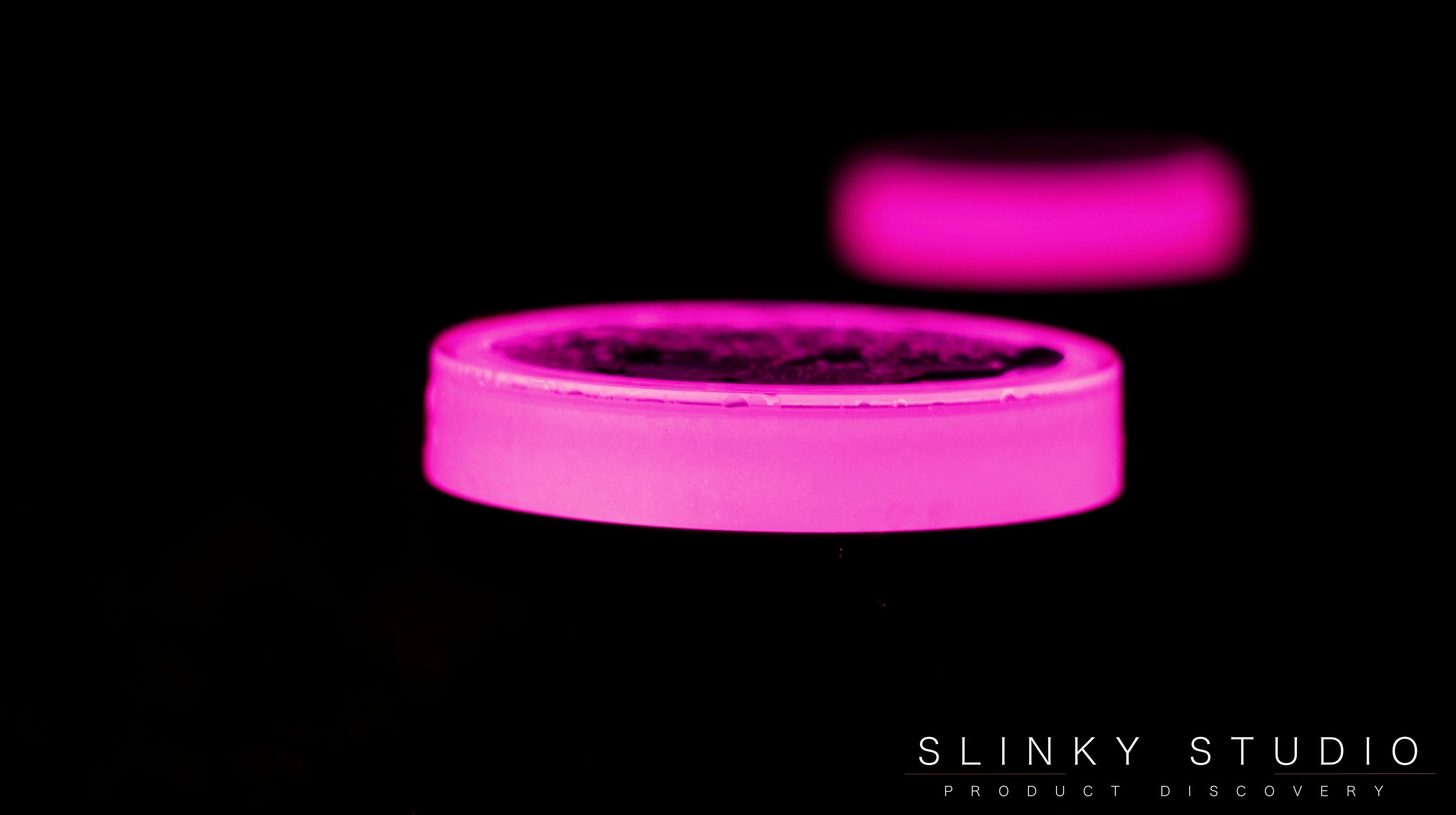 MiPow Playbulb Garden Light Close Up Pink At Night.jpg