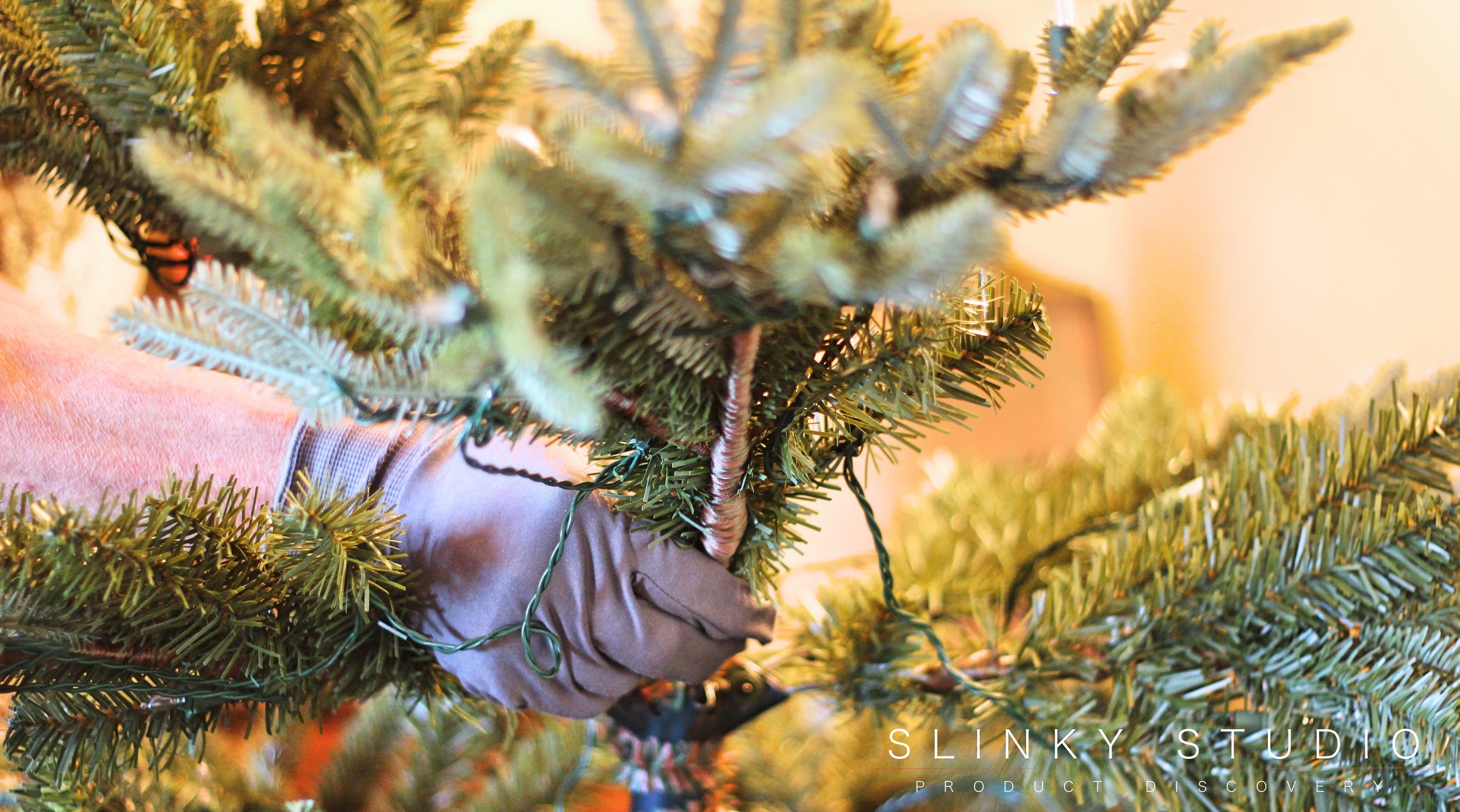 Balsam Hill Fraser Fir Christmas Tree Pulling Down Branches.jpg