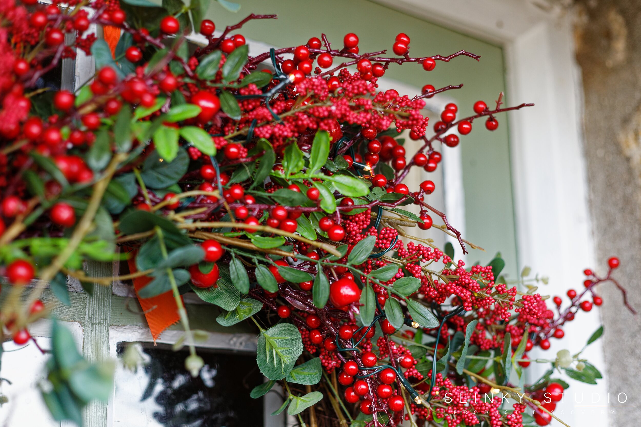 Balsam Hill Mixed Berry Festive Wreath Close Up Foliage.jpg