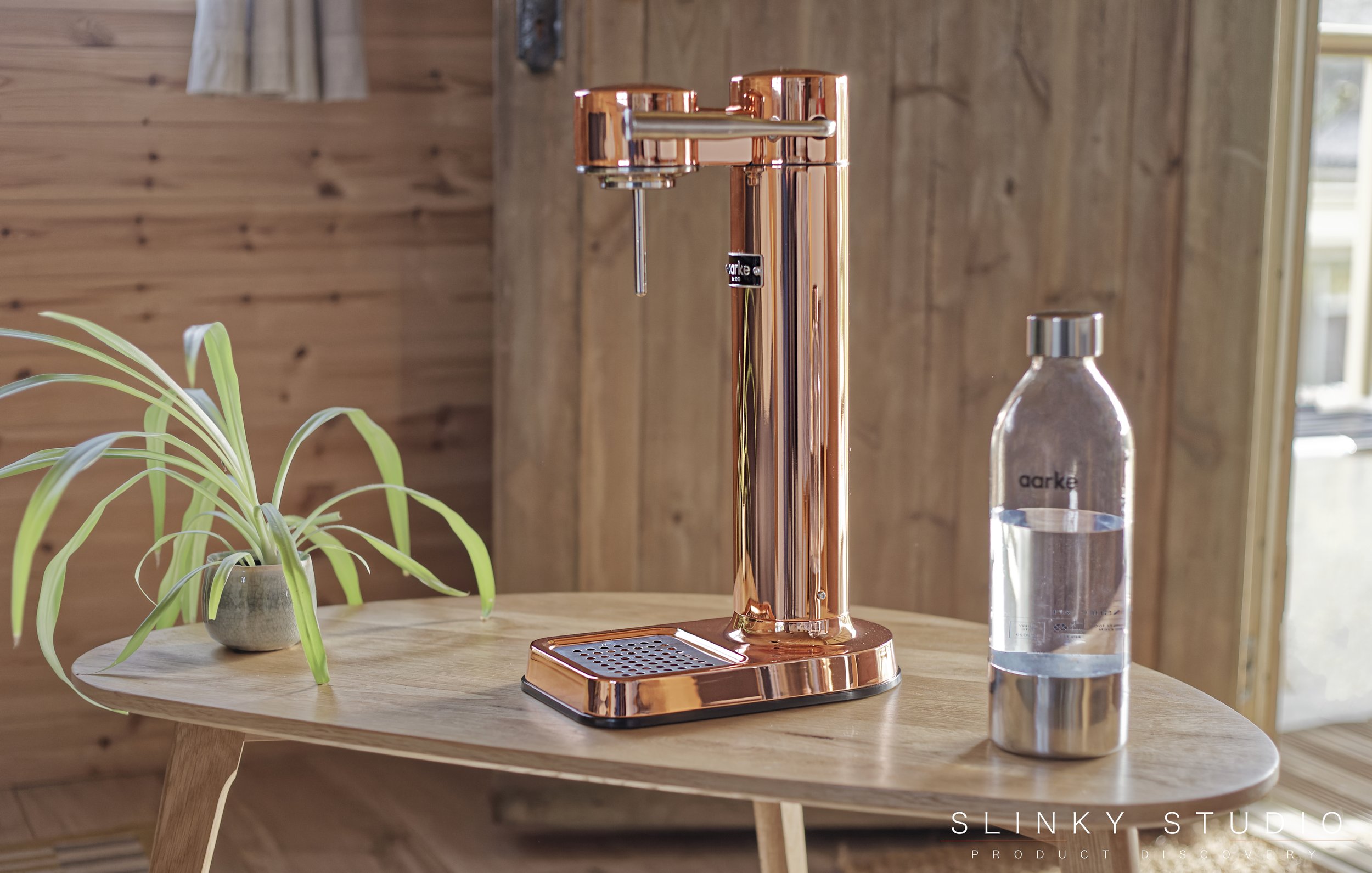 Aarke Carbonator III Sparkling Water Maker Wooden Table.jpg