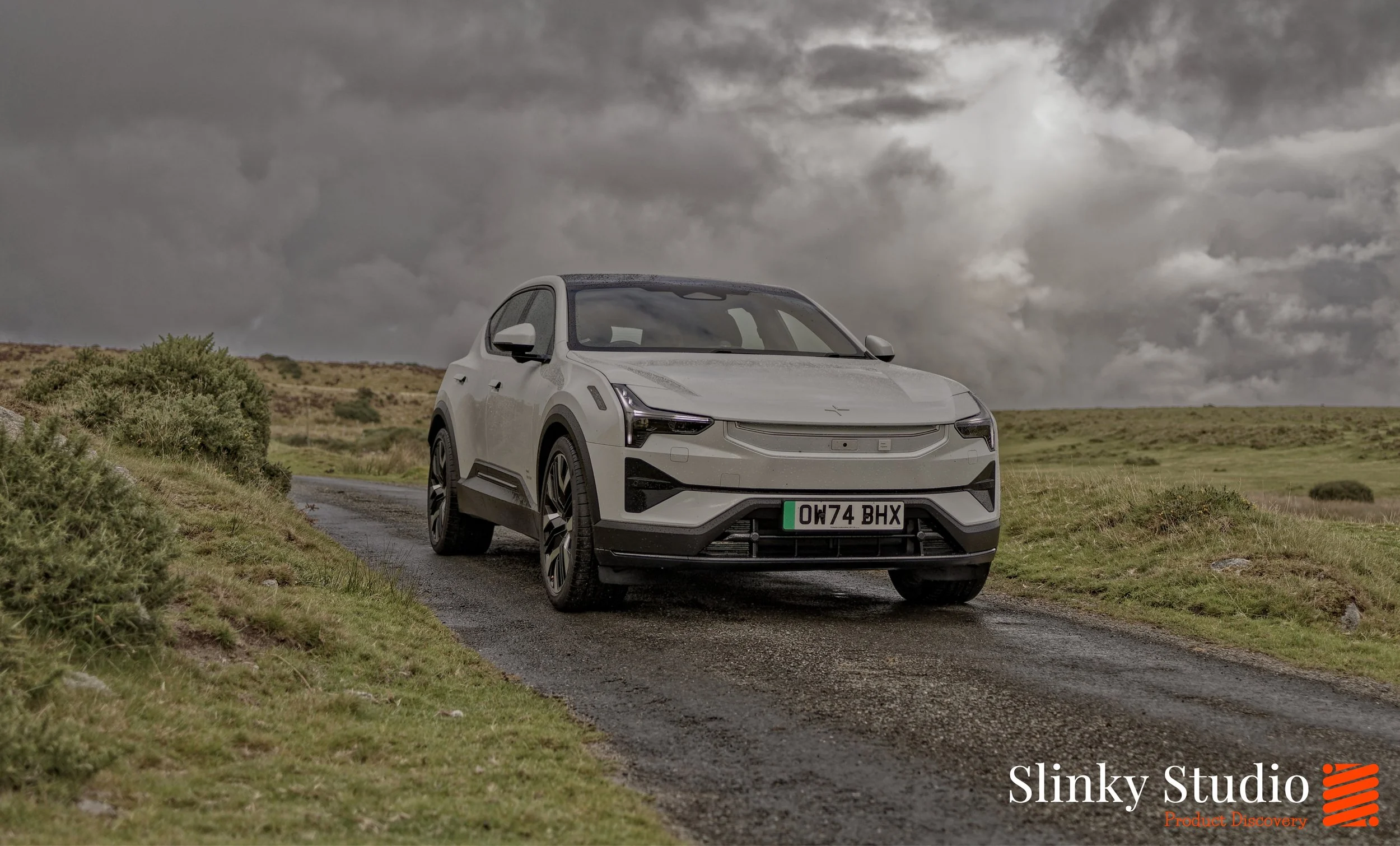 Polestar 3 Snow White driving on Cornwall Morrland.jpg
