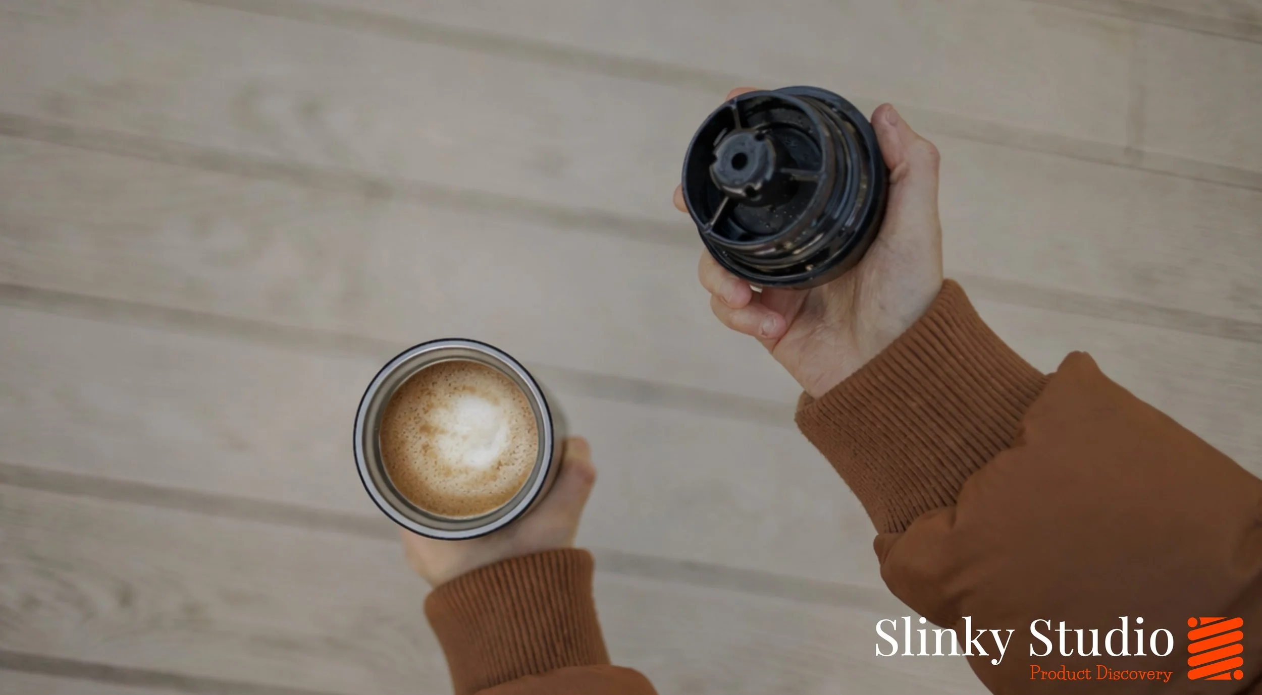 Ember Travel Mug 2+ Open With Cappuccino Coffee inside.jpg