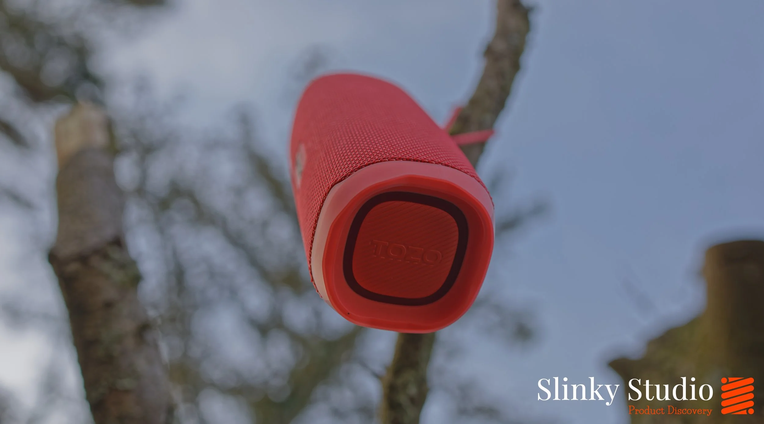 TOZO PA2 Speaker Hnaging from tree.jpg