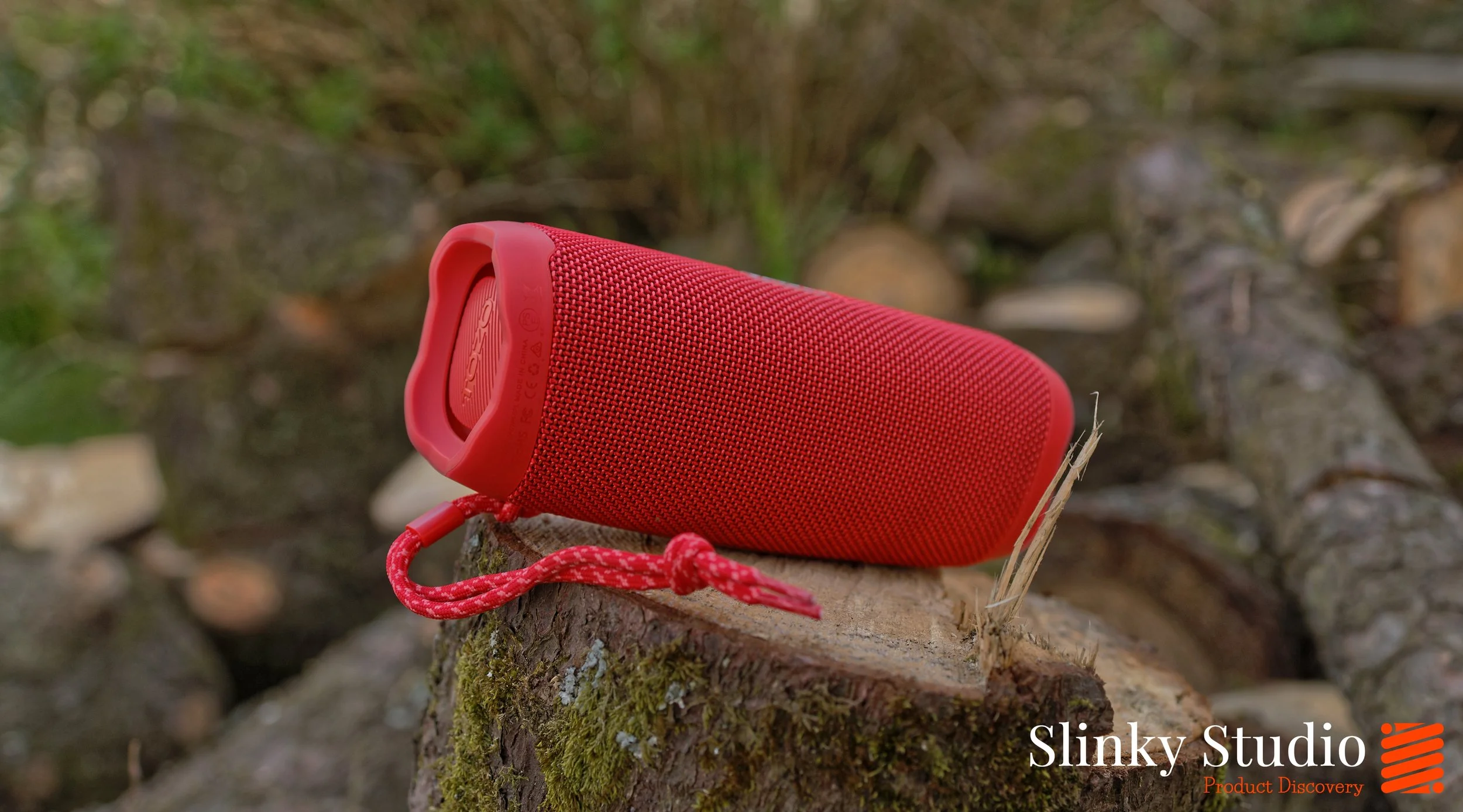 TOZO PA2 Speaker Resting on Tree Stub.jpg