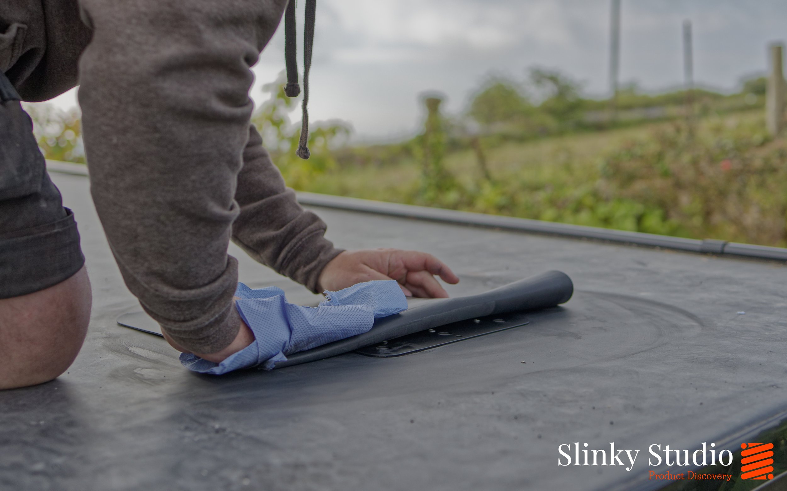 Nicholson ROOFTRAK IFP250 Cleaing EPDM Membrane for Installation.jpg