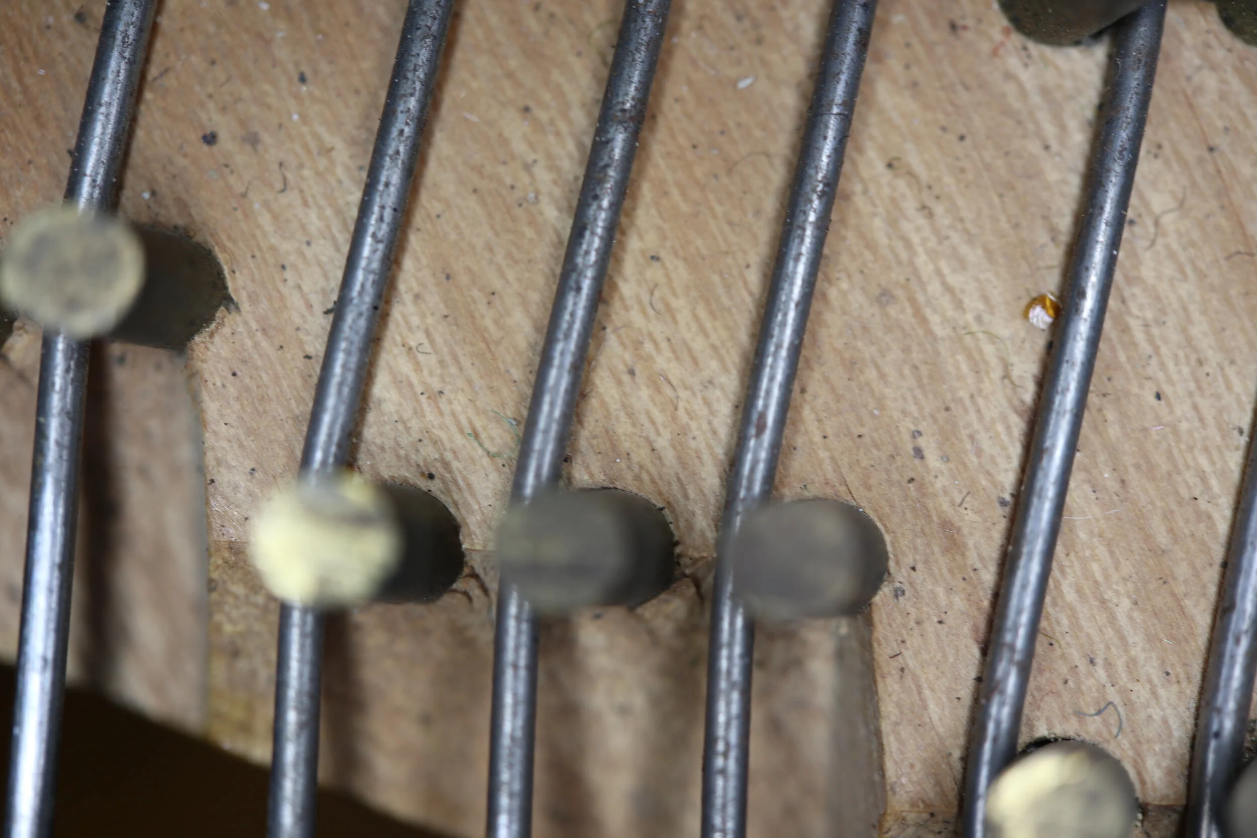 Piano treble bridge detail